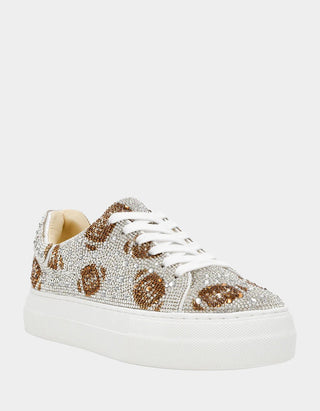 Betsey Johnson Sidny Silver Football Sneakers - Boutique Bella BellaSneakers
