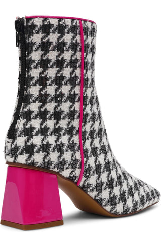 Betsey Johnson Stevie Houndstooth Booties - Boutique Bella Bellabooties