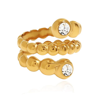 Bezel Beaded Wrap Ring - Boutique Bella BellaRing