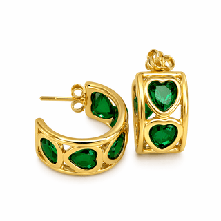 Bezel Heart Hoop - Boutique Bella BellaEarring