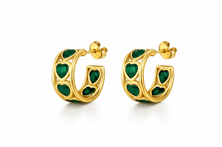 Bezel Heart Hoop - Boutique Bella BellaEarring