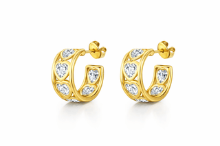 Bezel Heart Hoop - Boutique Bella BellaEarring