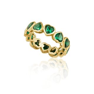 Bezel Heart Ring Emerald - Boutique Bella BellaRing