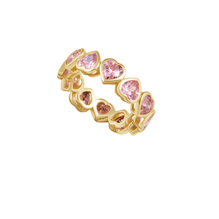 Bezel Heart Ring Pink - Boutique Bella BellaRing