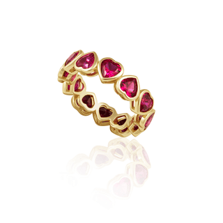 Bezel Heart Ring Ruby Red - Boutique Bella BellaRing