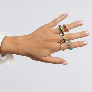 Bezel Heart Ring Sapphire - Boutique Bella BellaRing