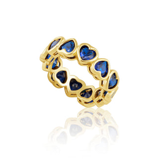 Bezel Heart Ring Sapphire - Boutique Bella BellaRing