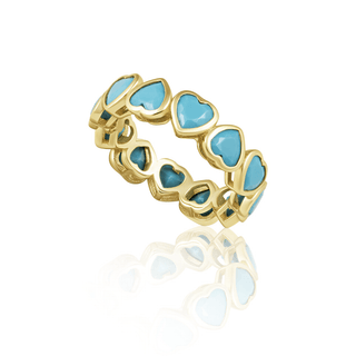 Bezel Heart Ring Turquoise - Boutique Bella Bella