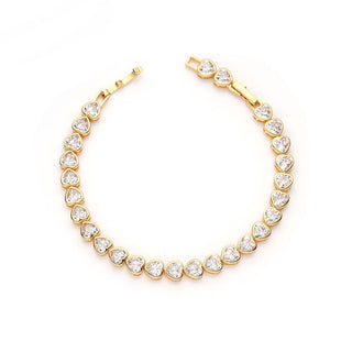 Bezel Heart Tennis Bracelet - Boutique Bella BellaBracelets