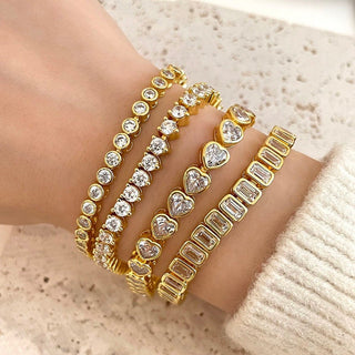 Bezel Heart Tennis Bracelet - Boutique Bella BellaBracelets