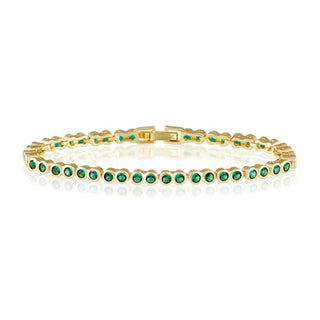 Bezel Tennis Bracelet- Emerald - Boutique Bella BellaBracelet