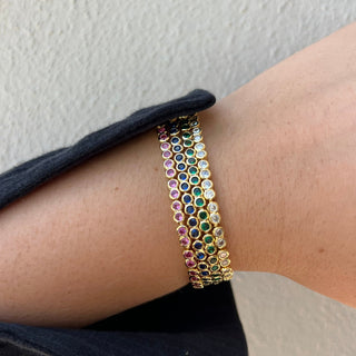Bezel Tennis Bracelet- Sapphire - Boutique Bella BellaBracelets