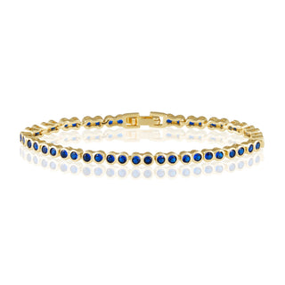 Bezel Tennis Bracelet- Sapphire - Boutique Bella BellaBracelets