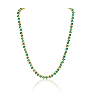 Bezel Tennis Necklace Emerald - Boutique Bella BellaNecklace