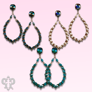 Bicone bead teardrop earring with Austrian crystal - Boutique Bella BellaEarrings