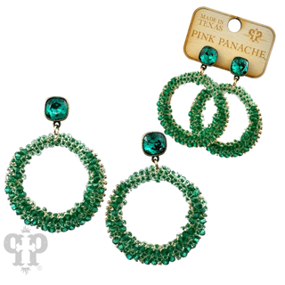 Bicone bead wrapped dangle earring with Austrian crystal - LC - Boutique Bella BellaEarrings
