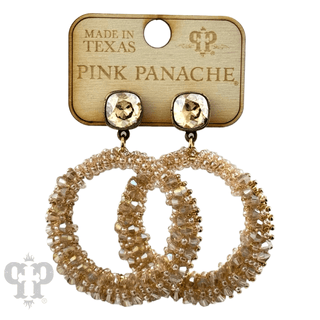 Bicone bead wrapped dangle earring with Austrian crystal - LC - Boutique Bella BellaEarrings