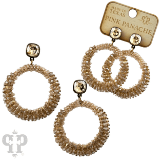 Bicone bead wrapped dangle earring with Austrian crystal - LC - Boutique Bella BellaEarrings