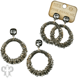 Bicone bead wrapped dangle earring with Austrian crystal - LC - Boutique Bella BellaEarrings