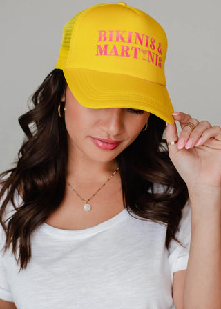 Bikinis & Martinis Yellow Trucker Hat - Boutique Bella Bellatrucker hat