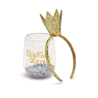 Birthday Queen Stemless Wine Glass Set - Boutique Bella Bellastemless wine glass