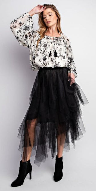 Black Airy Tulle Skirt - Boutique Bella BellaTulle Skirt