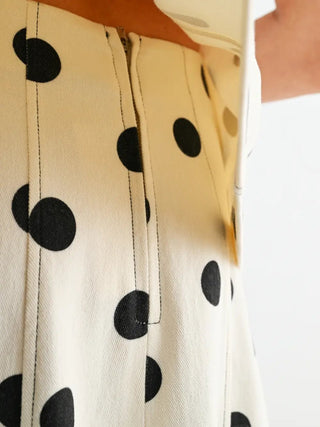 Black and White Polka Dot Flare Maxi Skirt - Boutique Bella Bellamaxi skirt