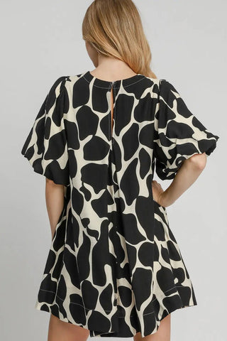 Black Canvas Abstract Dress - Boutique Bella BellaDRESS