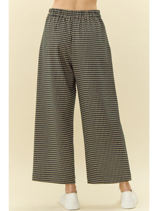 Black Checker Wide Leg Pants - Boutique Bella Bellapants