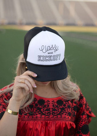 Black Classy Until Kickoff Trucker Hat - Boutique Bella Bellatrucker hat