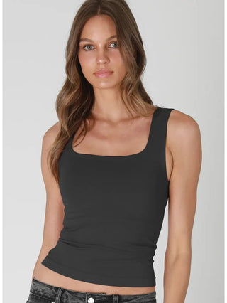 Black Clean Line Square Tank Top - Boutique Bella BellaTank Top