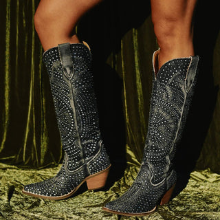 Black Denim HonkyTonk Honey Dingo Boots - Boutique Bella Belladingo