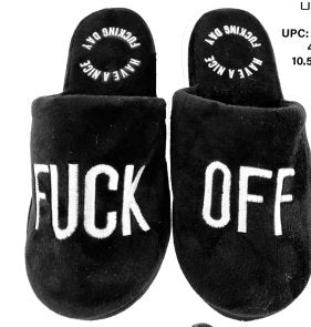 Black F Off House Slippers - Boutique Bella BellaHouse Slippers