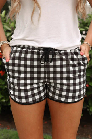 Black Gingham Everyday Shorts - Boutique Bella BellaShorts