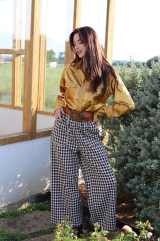 Black Gingham Pant - Boutique Bella BellaBottoms