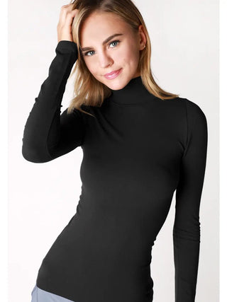 Black Long Sleeve Mock Neck Top - Boutique Bella BellaLong Sleeve Top
