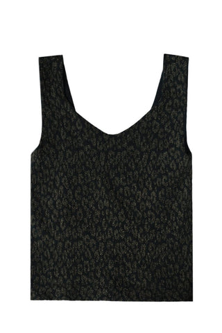 Black Lurex Leopard Tank Top - Boutique Bella Bellatank top