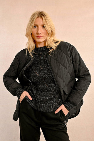 Black Noir Quilted Jacket - Boutique Bella BellaJacket