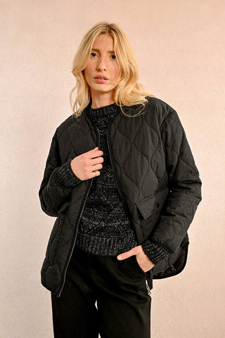 Black Noir Quilted Jacket - Boutique Bella BellaJacket