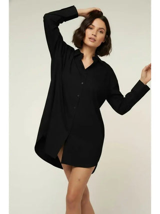 Black Poplin Shirt - Boutique Bella Bellashirt