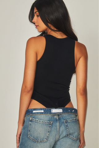 Black Rhinestone Seamless Bodysuit - Boutique Bella BellaBodysuit