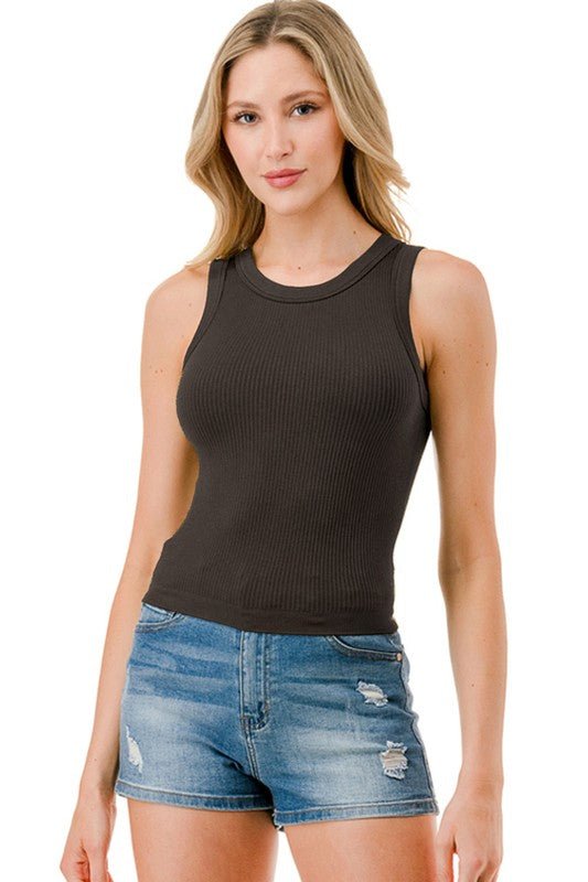 Black Ribbed Tank Top – Boutique Bella Bella