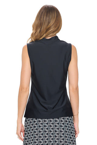 Black Sleeveless Zip Front Top - Boutique Bella Bellatop