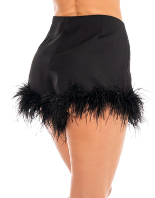 Black Swan Luxe Feather Shorts - Boutique Bella BellaShorts