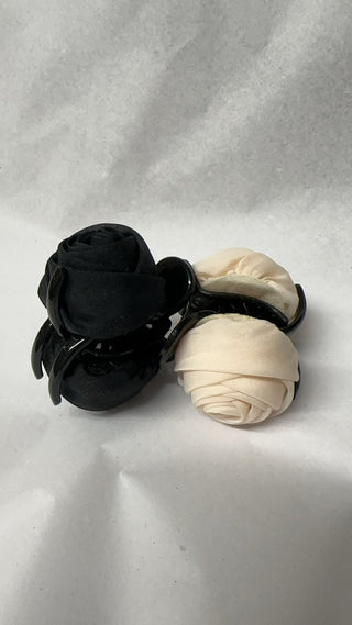 Black & Tan Rose Hair Clips - Boutique Bella Bellahair clip