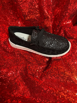 Black Twinkle Boat Shoes - Boutique Bella Bella