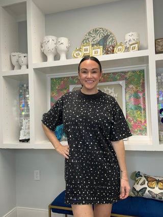 Black Twinkle Tee Dress - Boutique Bella BellaDress