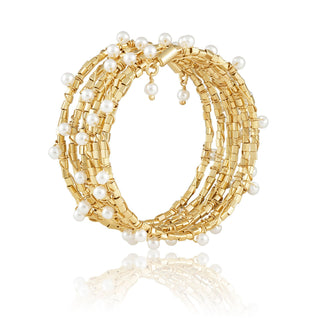 Blake Pearl Wrap Bracelet - 6 Rows - Boutique Bella BellaBracelets