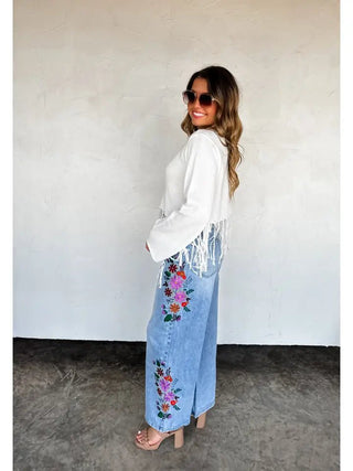 Blakeley Evie Floral Embroidered Jeans - Boutique Bella BellaJeans