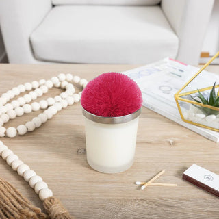 Blank Hot Pink - 5.5 oz - 100% Soy Wax Candle with Pom Pom Lid Scent: Tranquility - Boutique Bella Bellacandle